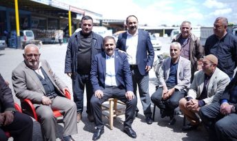 Emin Yetim Hal Pazarını esnafının sorunlarını dinledi